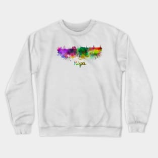 Riga skyline in watercolor Crewneck Sweatshirt